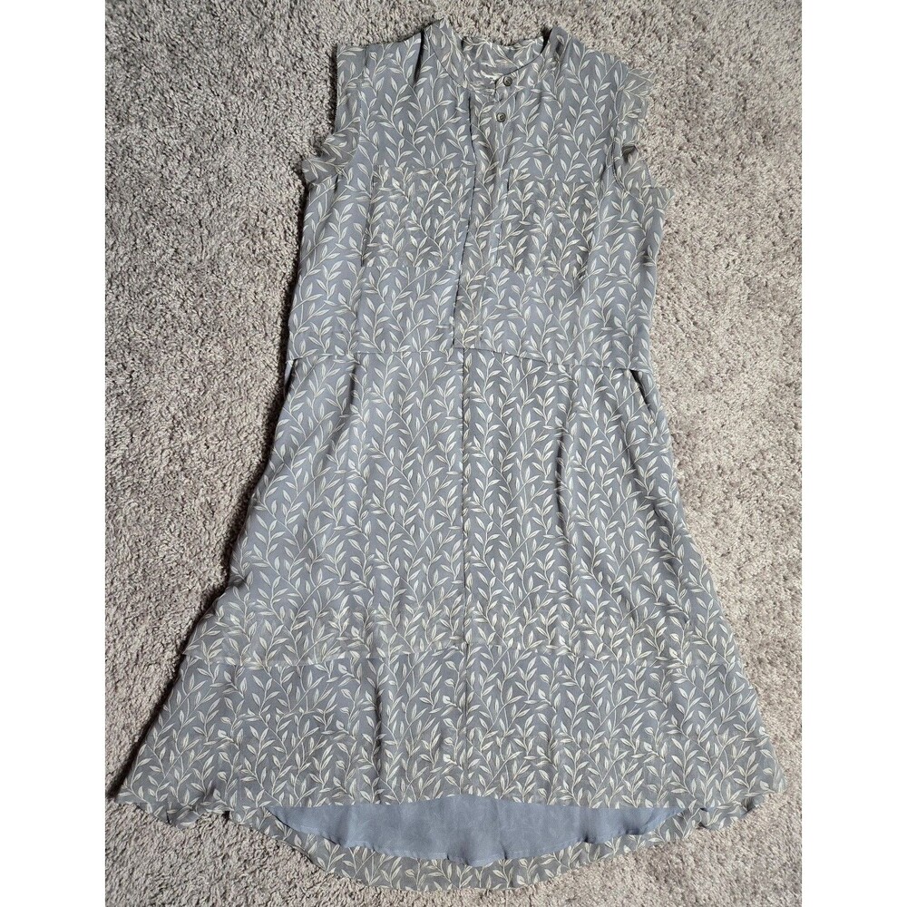 Madewell Dress Womens Size 0 Gray White Floral Lightweight Shirtdress Willowleaf